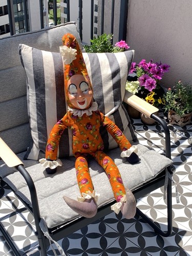 Vintage stofftier clown large - clown,